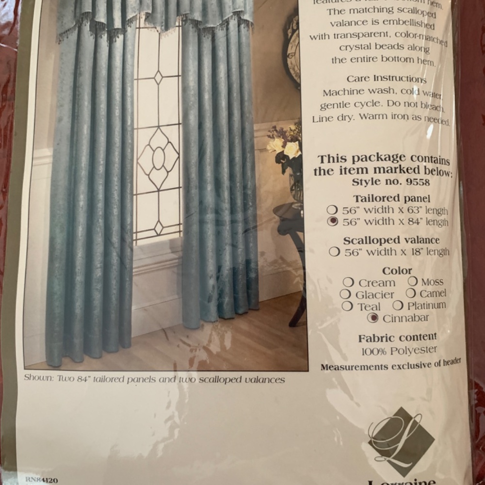 Red Cinnabar Curtains & Valances (NWOT) - Picture 6 of 11